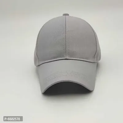 solid grey plain cap-thumb2