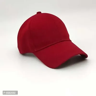 solid maroon plain cap-thumb3