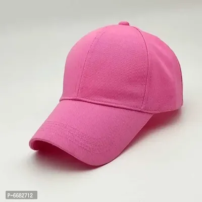 solid pink plain cap
