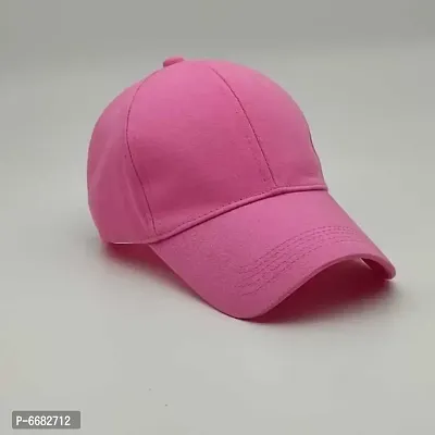 solid pink plain cap-thumb3