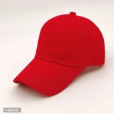 solid red plain cap-thumb0