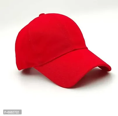 solid red plain cap-thumb3