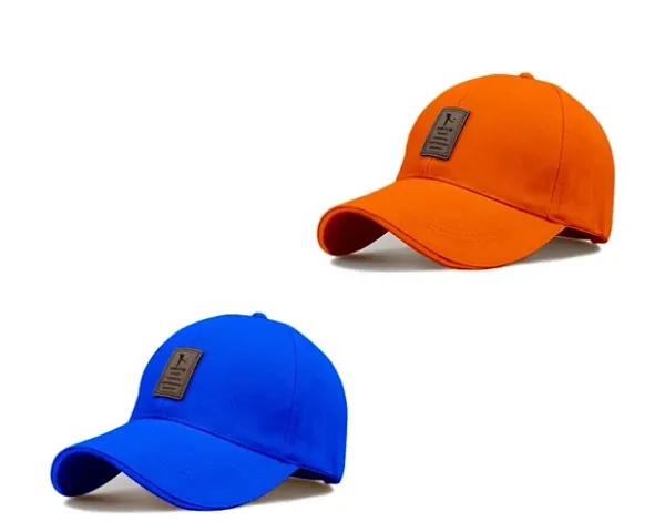 Designer Multicolor Cotton Baseball Caps For Men (Pack Of 2)