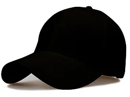 Alamos Trendy Plain Black Baseball Cap-thumb1