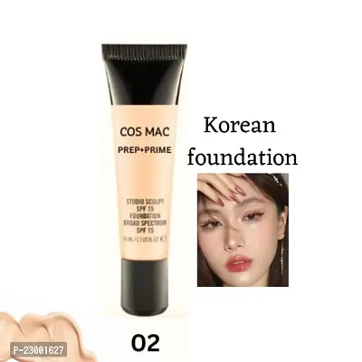 Korean Cos Mac Prep Prime 02 Liquid Foundation Full Coverage Blendable Normal To Oily Skin Stay Long Time Pack Of 1-thumb0