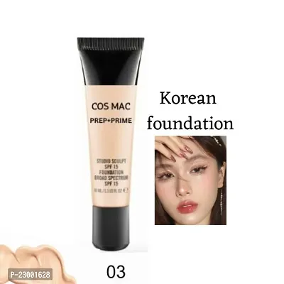 Korean Cos Mac Prep Prime 03 Liquid Foundation Full Coverage Blendable Normal To Oily Skin Stay Long Time Pack Of 1