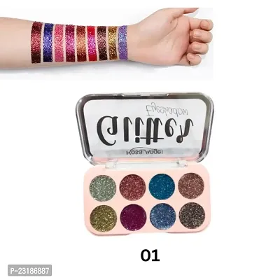 Best eye makeup like  looking  8 Shades (01) Glitter Eyeshadow  Pack of 1