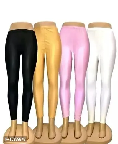 Multicolor Nylon Legging for Women combo pack - 4-thumb0