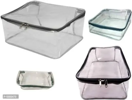 Plastic Organizers For Saree and Shirt and Handkerchief and A Pouch Combo