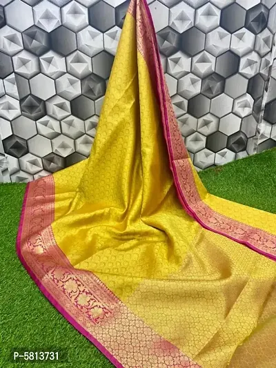 Beautiful Art Silk Jacquard Saree with Blouse piece-thumb0