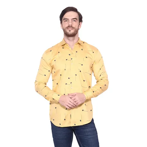 Trendy Doted Printed Long Sleeve Shirts for Men