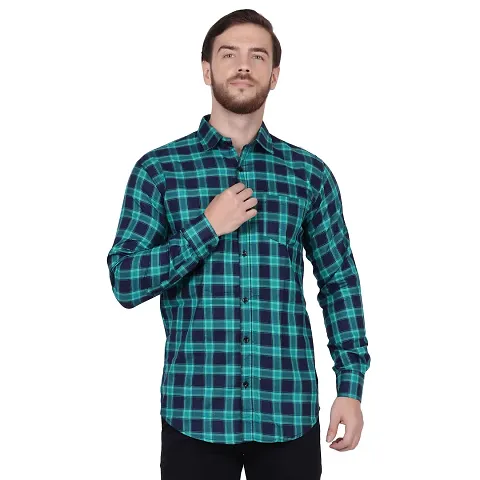 Men's Checked Long Sleeves Slim Fit Casual Shirt