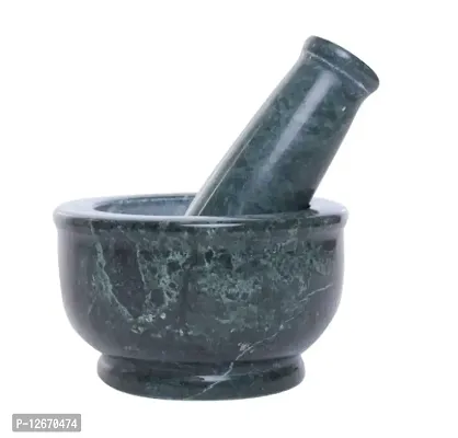 Marble Mortar and Pestle Set for Grinding Small Spices,Medicines Kharal Amam Dasta Okhli