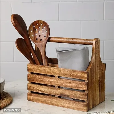 Wooden Cutlery Spoon Stand for Dining Table