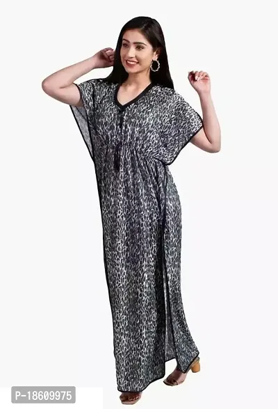 Stylish Satin Multicoloured Printed Night Suits For Women-thumb0