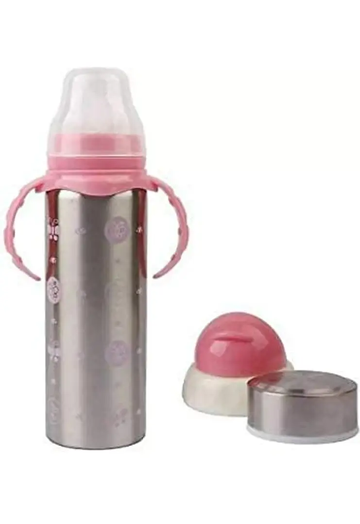 Blossoms Vacuum Flask Stainless Steel Baby Feeding Bottle With Handle - 240  ml - Stainless Steel baby bottles online in india Buy Blossoms With Nipple  products in India