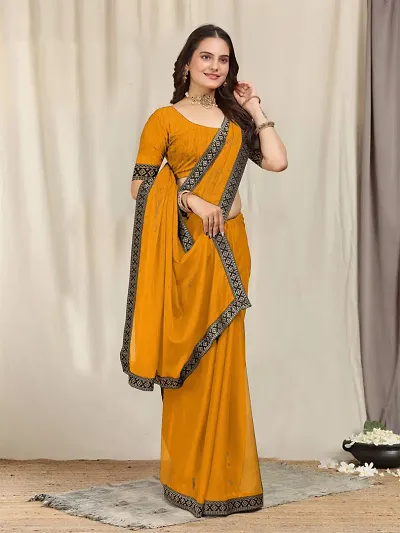 Glamorous Georgette Saree with Blouse piece