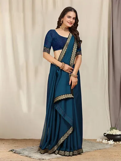 Glamorous Georgette Saree with Blouse piece