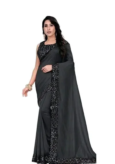 FLOURIOUS Araina Fashion Bollywood Style Designed Sequence Lace Saree With Velvet Unstitched Blouse