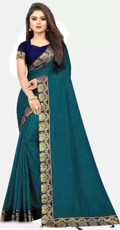 Stylish Georgette Embroidered Saree with Blouse Piece