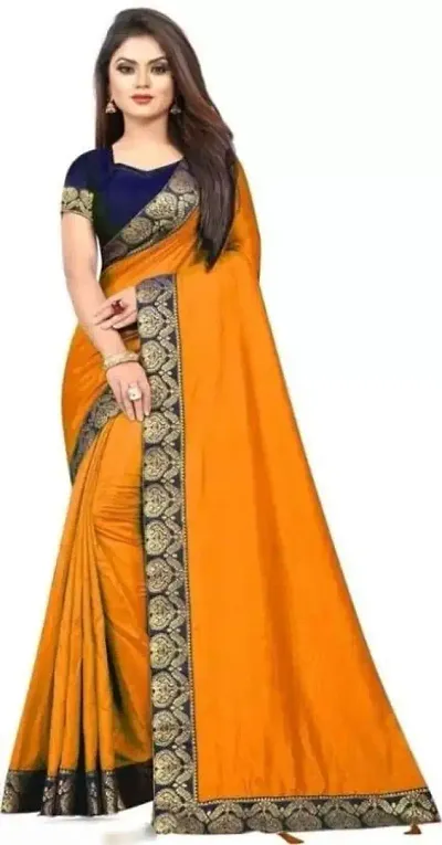 Art Silk Sarees With Fancy Border And Blouse Piece