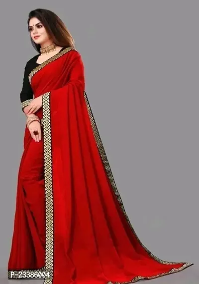 Art Silk Lace Work Saree with Blouse piece-thumb0