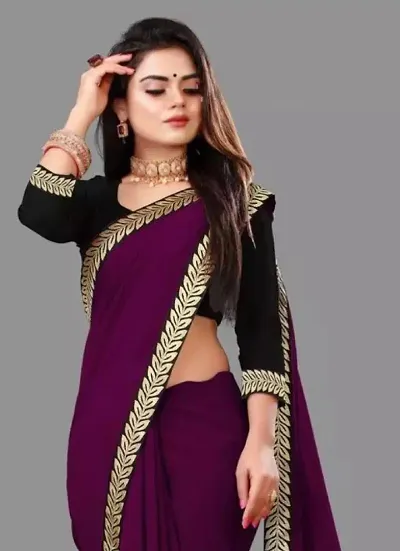 Glamorous Art Silk Saree with Blouse piece 