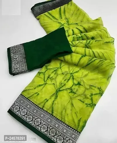 Chiffon Printed Saree with Blouse piece