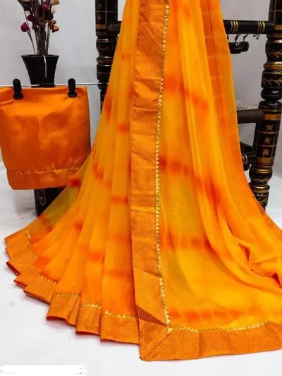 Embellished Shibori Sarees with blouse piece