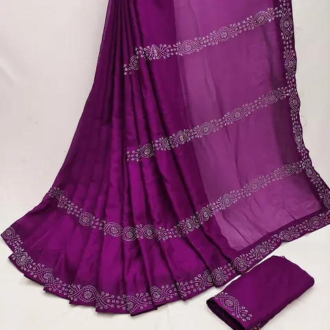 Elegant Georgette Saree with Blouse piece 