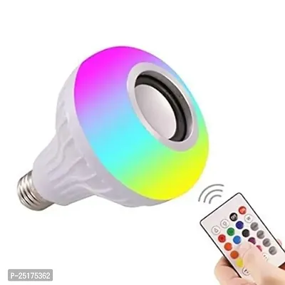 12 W Led Wireless Light Bulb With Speaker | Bluetooth Enabled | Rgb Music Light | Colour Changing Remote Control Access| B22 Holder-thumb0