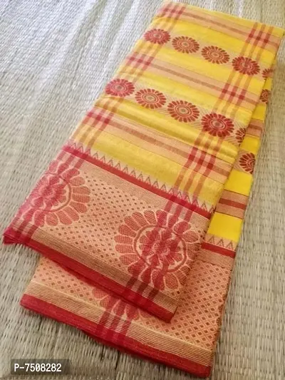 Multicoloured Cotton Woven Design Sarees For Women-thumb0