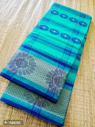 Multicoloured Cotton Woven Design Sarees For Women-thumb0