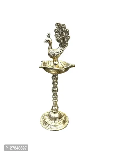 Golden Peacock Samai Deepak Traditional Lamp (Aluminium)-thumb0