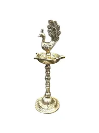 Golden Peacock Samai Deepak Traditional Lamp (Aluminium)-thumb1