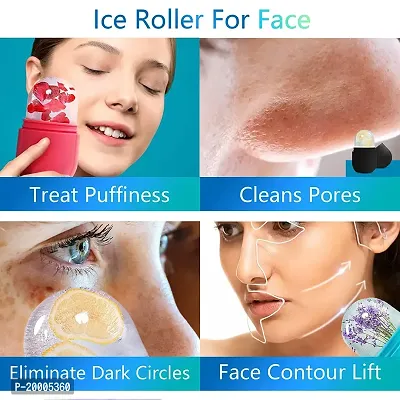 Memoxy Ice Roller For Face, Ice Roller For Face Massager, Face Ice Roller To Enhance Skin Glow, Shrink  Tighten Pores, Puffy Eyes, Acne , Pimple, Facial Ice Roller, Unbreakable/Reusable (Multicolor)-thumb2