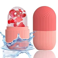 JAIKRIT Ice Roller for Face | Face Massager | Reusable Silicone Facial Ice Roller For Glowing  Tighten Skin (pink + green) (pack of 2)-thumb2