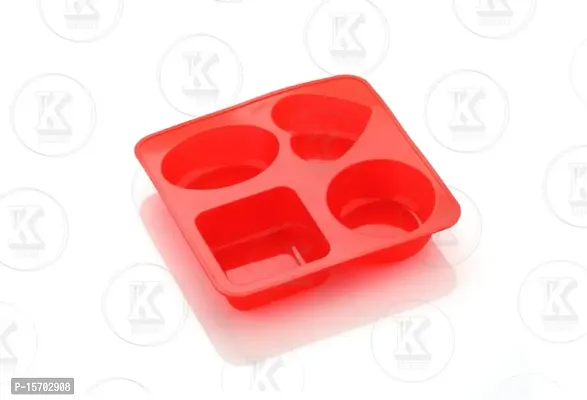 4 Cavity Silicone Soap Mould Pack Of 1 Red Soap Making Tray Soap Mould Soap Make At Home Soap Tray Silicone Tray-thumb0