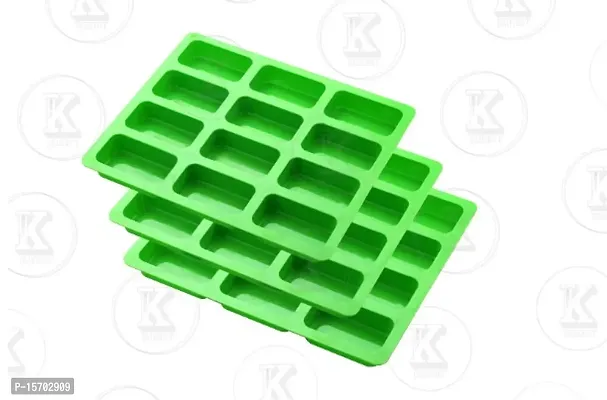 12 cavity silicone soap mould pack of 3 green  / soap making tray / soap mould / soap make at home /soap tray / silicone tray-thumb0