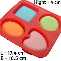 Anjil Silicone Circle Square Oval And Heart Shape Soap Cake Making Mould And Chocolate Mould Red Pack Of 1-thumb3