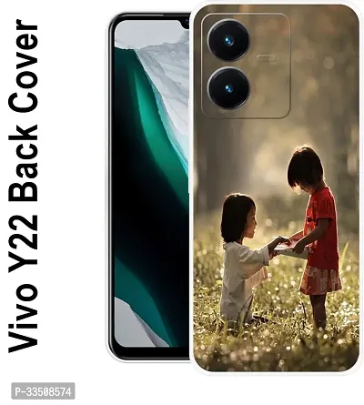 Stylish Silicon Printed Back Case Cover for Vivo Y22