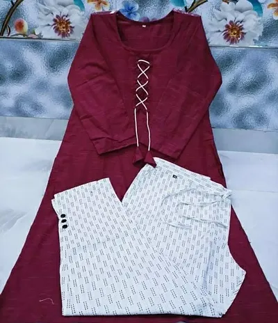 Fancy Khadi Cotton Kurta Set For Women