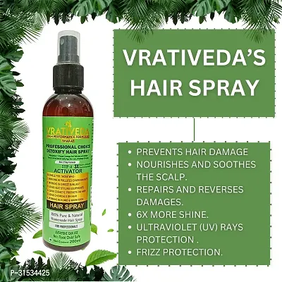 VRATIVEDA Professional Choice Detoxify Hair Spray - Step - A (ACTIVATOR) / 100% Natural Hair Spray 200 ML-thumb2