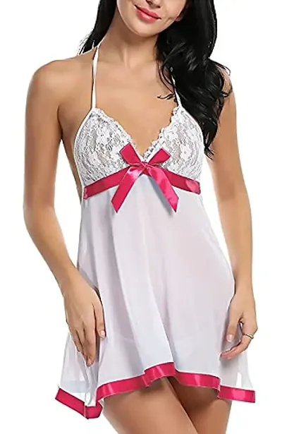 Classic Blend Self Design Babydoll For Women