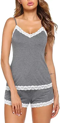 Dulcinea Women's Polyester Blend All Over Print Above The Knee Babydoll (DC_301_Grey_Free Size)-thumb1