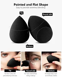 Leticia 10 Pcs Makeup Sponge Blender Set Beauty Cosmetic Foundation Blending, Flawless for Liquid Cream and Powder, Multi-Purpose Cosmetic Applicator Puff (Black).-thumb2