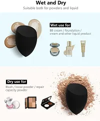 Leticia 10 Pcs Makeup Sponge Blender Set Beauty Cosmetic Foundation Blending, Flawless for Liquid Cream and Powder, Multi-Purpose Cosmetic Applicator Puff (Black).-thumb4