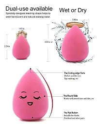 Leticia Professional Pink Foundation Brush, Oval Foundation Brush  Beauty Blender -Pack of 3-thumb3