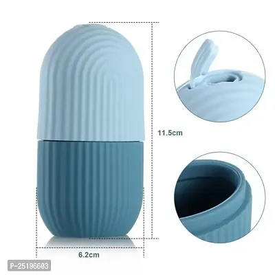 Leticia Silicone Massager Ice Roller for Face  Eye Reusable Face Rollers Massager (Blue)-thumb2