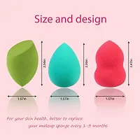 Leticia Beauty 3 Shape Makeup Blender Sponges With Oval Shape Foundation Brush And Brush Cleaner - Multicolor-thumb4